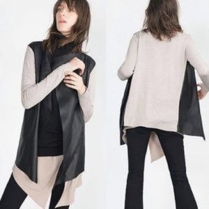 NWT Zara Faux Leather Cardigan